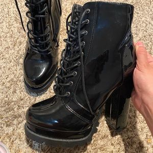 Wicked Glitz Patent Booties